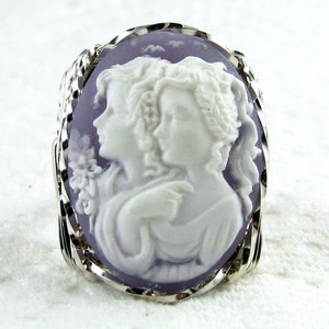 Sister Friends Cameo Ring Sterling Silver Custom Jewelry