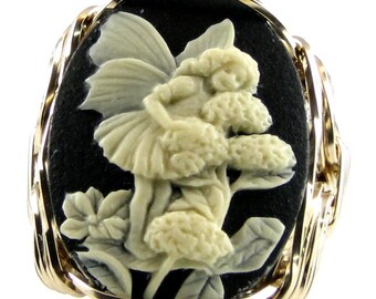 Fairy Girl Cameo Ring 14Kt Rolled Gold Custom Jewelry