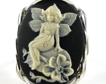 Fairy Girl Cameo Ring Sterling Silver Custom Jewelry