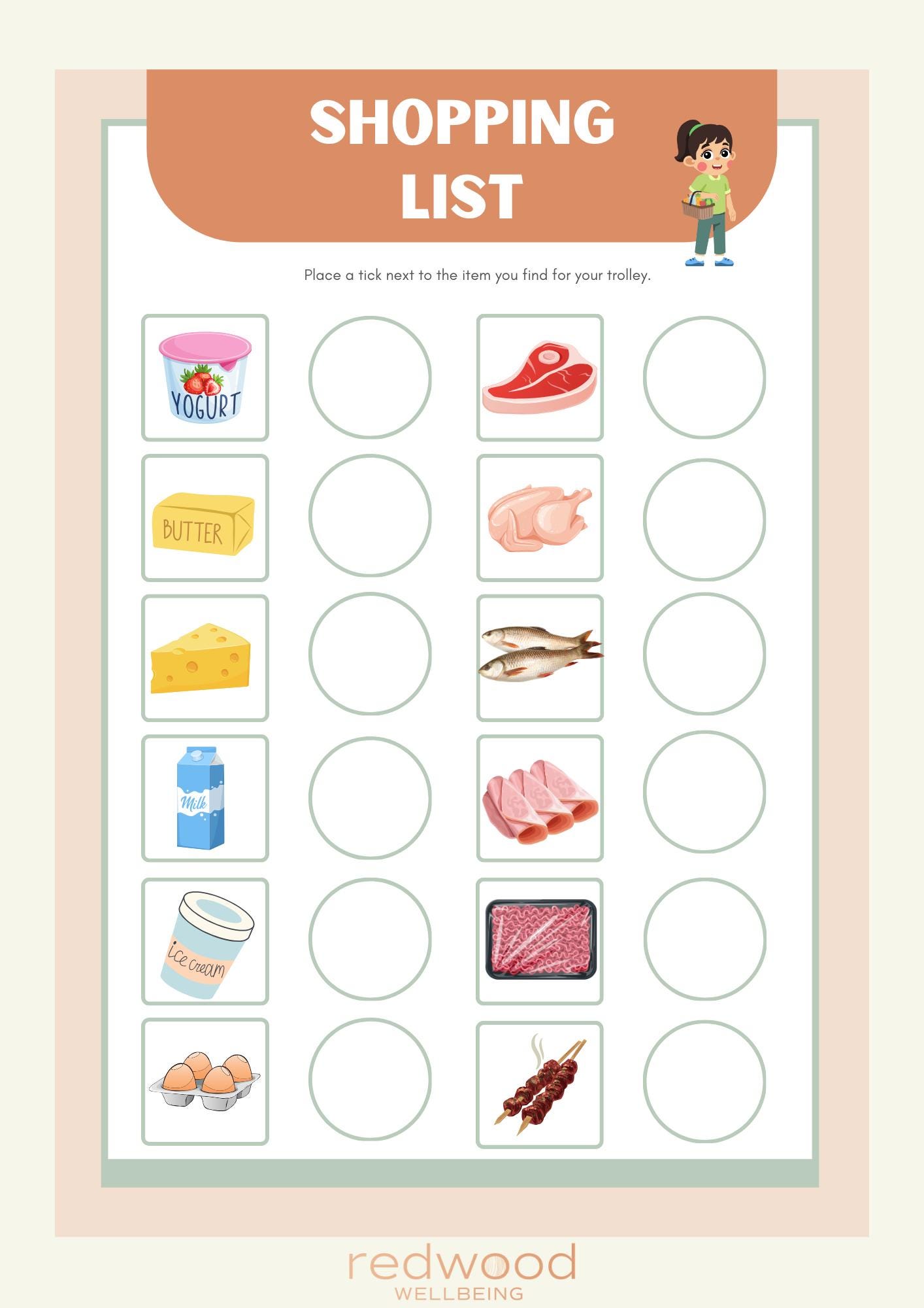 Child's First Shopping List, Toddler Grocery List (digital Download) - Etsy