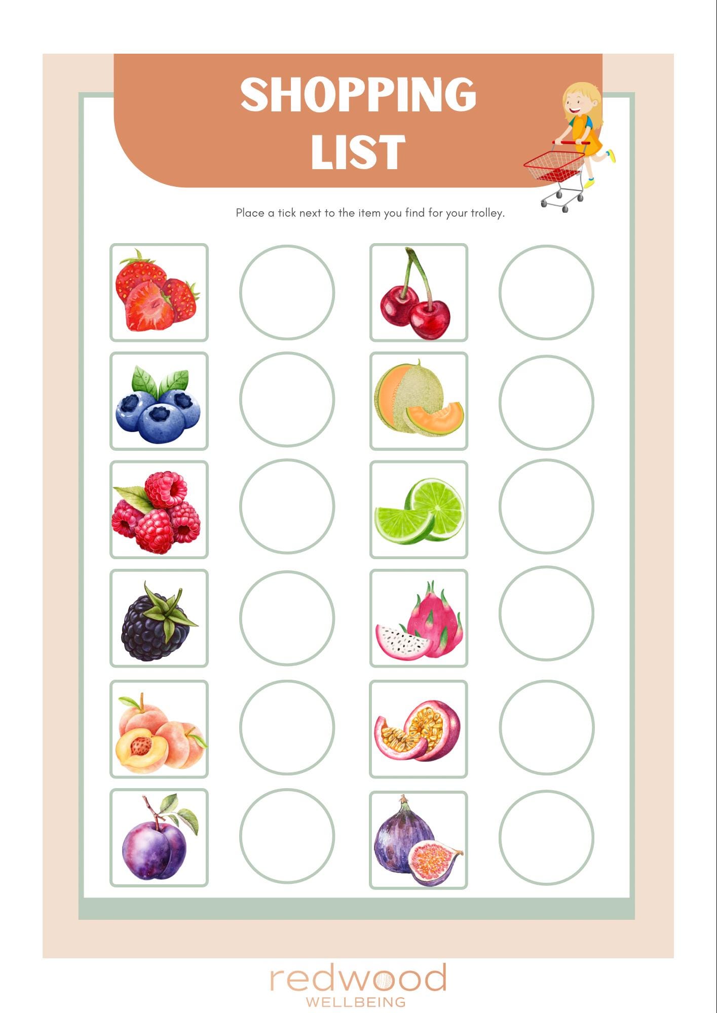 Child's First Shopping List, Toddler Grocery List (digital Download) - Etsy