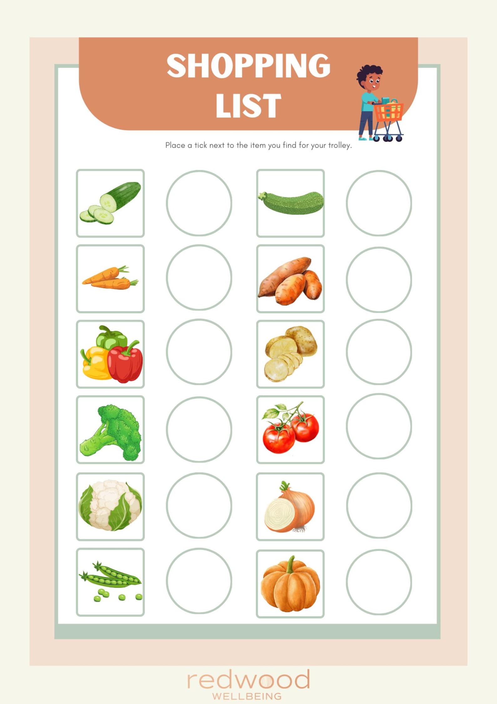 Child's First Shopping List, Toddler Grocery List (digital Download) - Etsy