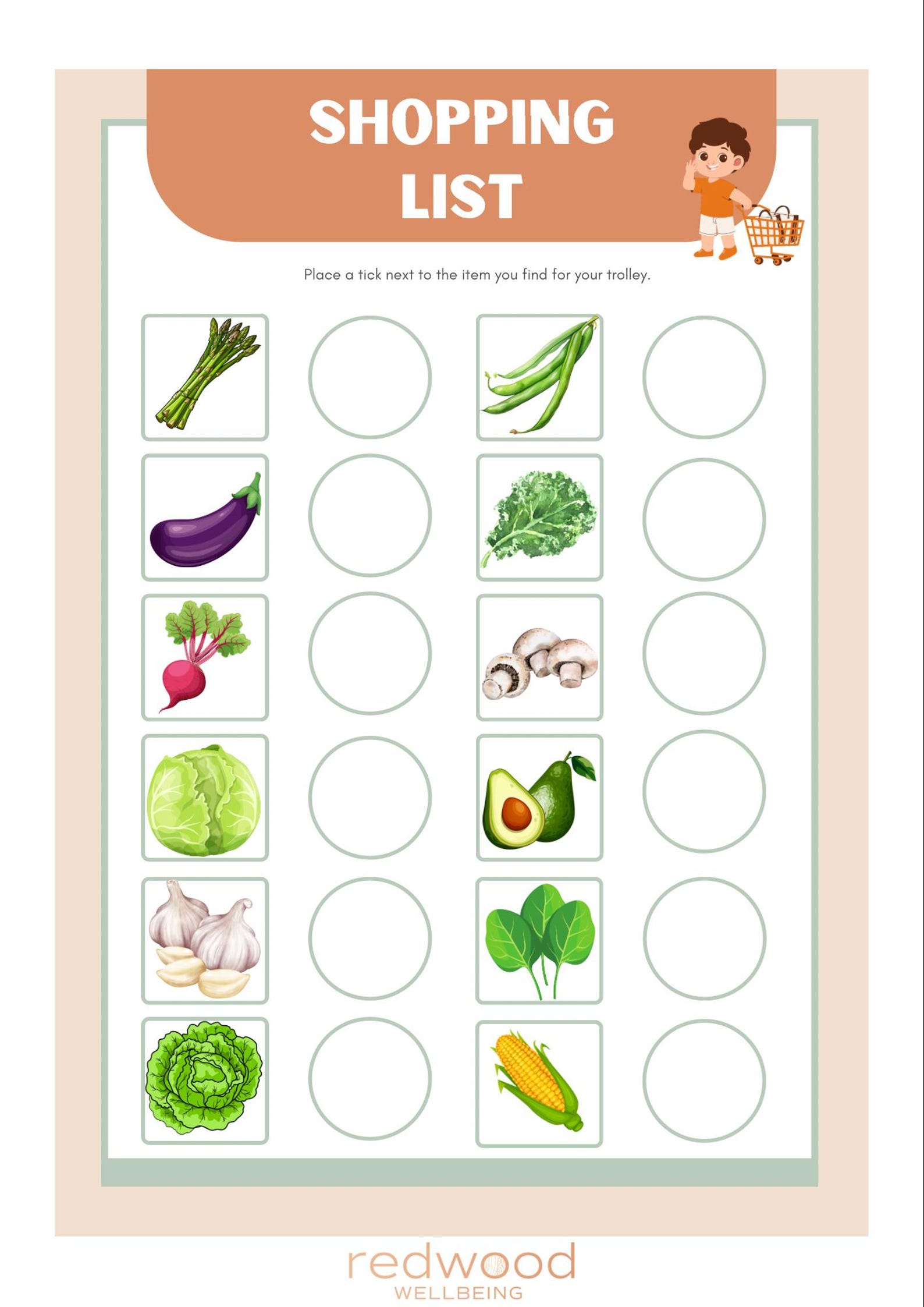 Child's First Shopping List, Toddler Grocery List (digital Download) - Etsy