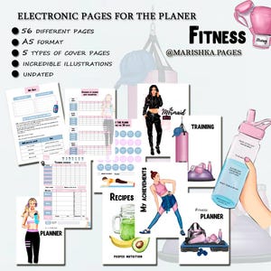 Printable Fitness Planner | Workout Nutrition Tracker | Customizable Digital Planner for Health & Fitness Goals
