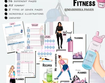Planificador de actividad física imprimible / Seguimiento de nutrición para entrenamientos / Planificador digital personalizable para objetivos de salud y fitness