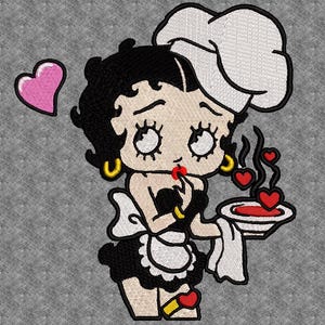 Betty Boop embroidery file for machine embroidery -Design pattern file Instant download 13 formats