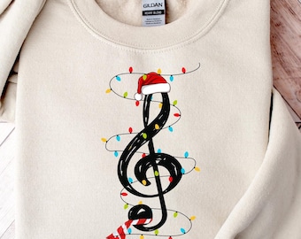 Treble Clef Christmas Lights Shirt, Music Lover Shirt, Instrument Christmas Shirt, Musician Christmas Shirt, Treble Clef Shirt, Music Shirt