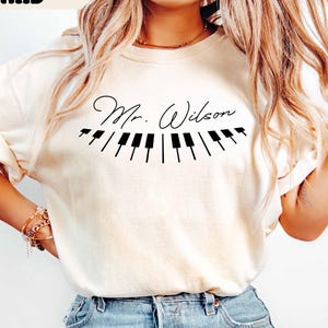 Custom Piano Teacher Shirt, Custom Shirt for Piano Teacher, Piano Teacher Gift, Personalized Pianist Shirt Gift, Custom Piano Gift Shirt