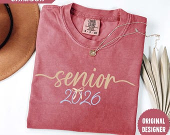 Camiseta Comfort Colors® Senior 2026, camiseta retro de graduación, camiseta retro para seniors, camiseta para seniors 2026, camiseta para seniors 2026, promoción 2026