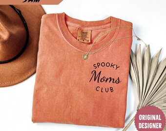Comfort Colors® Spooky Moms Club shirt, Halloween cadeau voor mama, T-shirt voor de beste mama ooit, Halloween mama shirt, cadeau voor mama, griezelig mama shirt