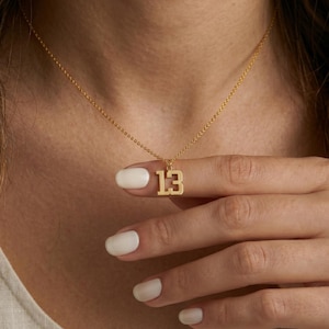Custom Lucky Number Necklace,Personalized Gold Number Pendant,Dainty Angel Number Jewelry,Sports Jersey Charm,Meaningful Gift for Her
