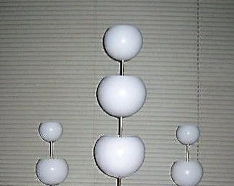 3 GLOBE FLOOR LAMP w Black Marble Base - Arteluce  Mid-Century  Stilnovo  Eames  Deco  Decorator  Atomic  Elegant
