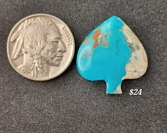 Genuine Patagonia Turquoise Spade Cabochon. Handmade.  Backed, stabilized #1052