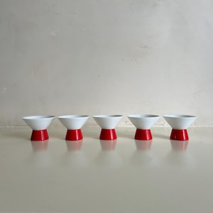 Set of 5 Japanese Porcelain Sake Cups