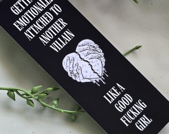 Emotionally Attached To The Villain Bookmark | Smut Bookmark | Villain Bookmark | Spicy Bookmark | Dark Romance Bookmark | Bookish |