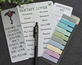 Fantasy Book Kit zum Beschriften: Pen, Stickers, Lesezeichen & Tabs