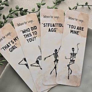 Dark Romance Bookmark | Smutty Bookmark | Romance Bookmark | When He Says | Skeleton Bookmark