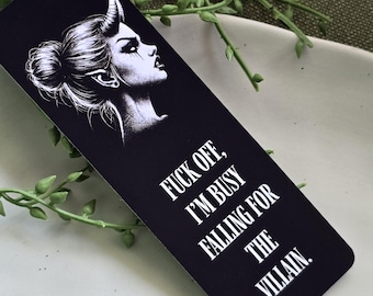 I'm Busy Falling For The Villain Bookmark | Smut Bookmark | Villain Bookmark | Spicy Bookmark | Dark Romance Bookmark | Bookish |