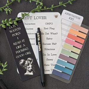 Book Annotation Kit For Smut Book Lover Annotation Key Bookmark Annotation Bundle Pen Sticky Tabs Stickers Bookmark Dark Romance Lover Gift