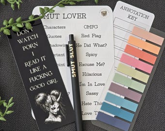 Smut Buch Anmerkung Kit: Aufkleber, Stift, Lesezeichen