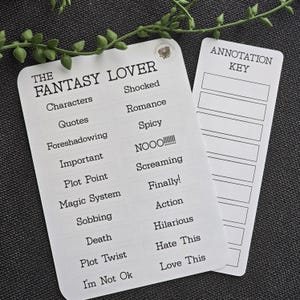 Book Annotation Guide Stickers Kit For Fantasy Book Lover Romantasy Annotation Key Guide Bookmark