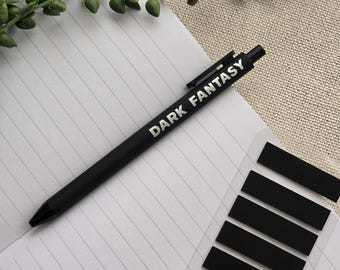 Penna Dark Fantasy: penna a inchiostro gel nero Book Lover