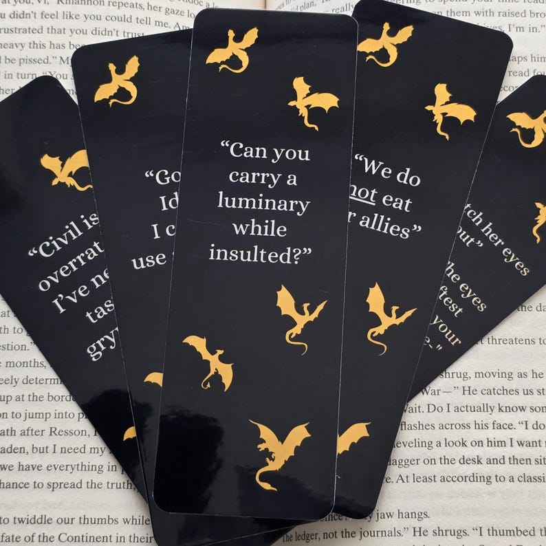 Fourth Wing Bookmark | Andarna Sassy Quotes | Bookish Bookmark | Romantasy Bookmark | Funny Bookmark | Fantasy Bookmark | Dragon Bookmark | Full Set