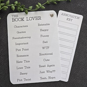 Book Annotation Guide Stickers Kit For Romance Book Lover Annotation Key Guide Bookmark