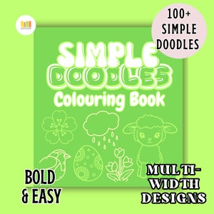 SPRING DOODLES COLOURING Book, Effortless Designs, 100+ Fun, Relaxing Food Doodles And Patterns, Easy & Bold Colouring For All Ages.