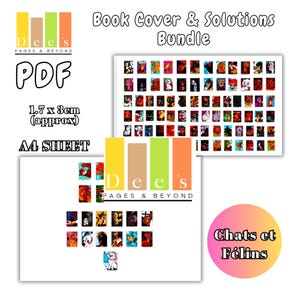 Könnte beinhalten: Ein Bundle aus Buchcovern und Lösungen, mit einer PDF-Datei und einem A4-Blatt. Das Bild enthält den Text "Book Cover & Solutions Bundle", "PDF" und "A4 SHEET". Die Abmessungen betragen ca. 1,7 x 3 cm.