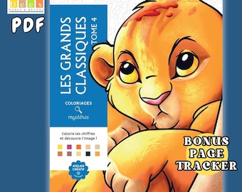 100 Pages Disney Coloriage PDf | Colour By Number | GRAND CLASSICS 4 | Instant Digital Download | Printable Disney Art | Bonus Page Tracker
