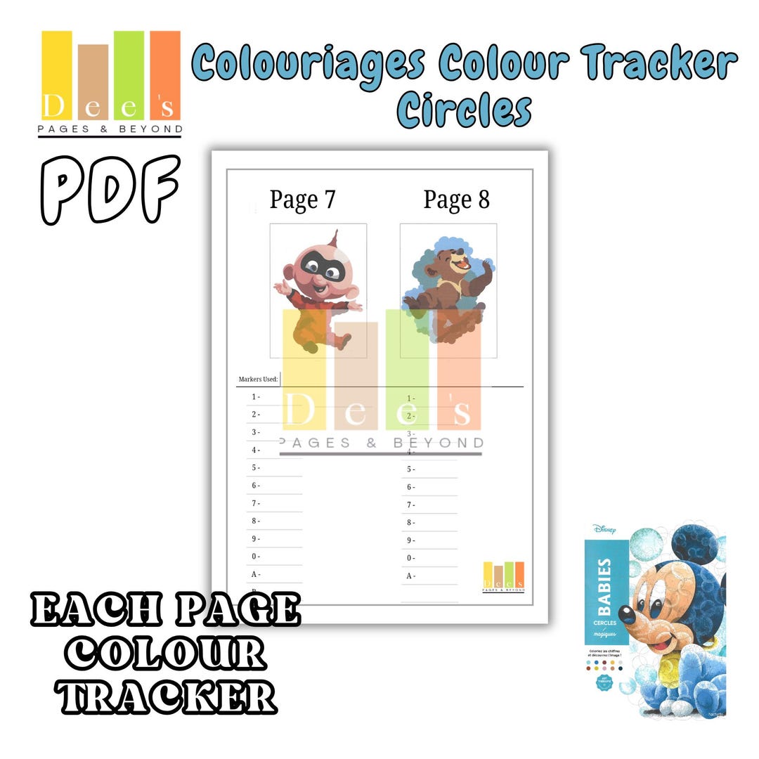 Mickey Mouse Circles Colour Tracker, 100 Pages Printable (PDF) - Etsy