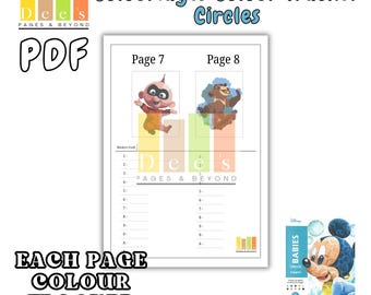 Mickey Mouse Circles Colour Tracker, 100 Pages Printable (PDF)