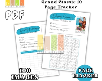 GRAND CLASSICS 10 PAGE Tracker, 100 Images, Printable Colour Tracker, Colour Swatches, Disney Colour By Number, Colour Journal And Organiser