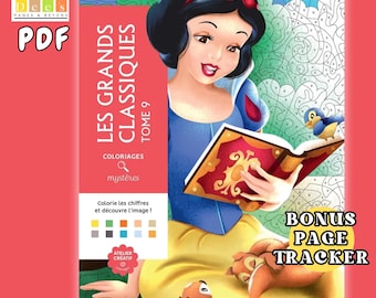 100 Pages Disney Coloriage PDf | Colour By Number | GRAND CLASSICS 9 | Instant Digital Download | Printable Disney Art | Bonus Page Tracker
