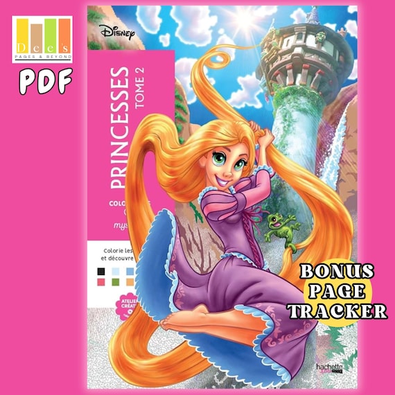 Disney Princesses Colour by Number, 100 Pages (digital Download