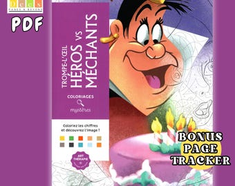 100 Pages Disney Coloriage PDf | Colour By Number | HEROES VS MERCHANTS | Instant  Download | Printable Disney Art | Bonus Page Tracker