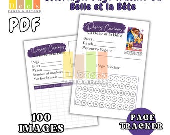 La Belle et Bête Page Tracker, Colouring Progress (Digital Download)