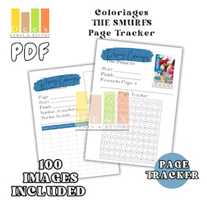 The Smurfs Colouring Page Tracker: Printable Colour Journal (PDF Download