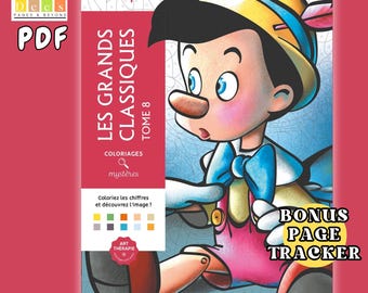 100 Pages Disney Coloriage PDf | Colour By Number | GRAND CLASSICS 8 | Instant Digital Download | Printable Disney Art | Bonus Page Tracker