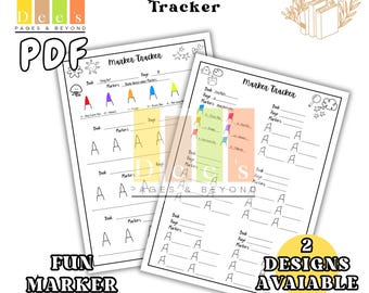 Marker Swatch Chart & Page Tracker: Malbuch-Organizer (druckbare PDF)