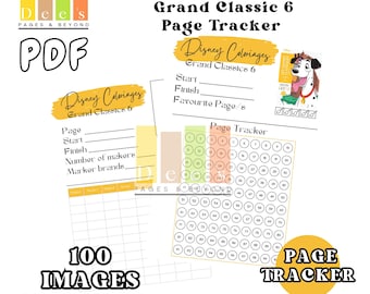 GRAND CLASSICS 6 PAGE Tracker, 100 Images, Printable Colour Tracker, Colour Swatches, Disney Colour By Number, Colour Journal And Organiser