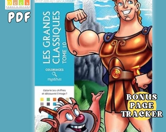 100 Pages Disney Coloriage PDf | Colour By Number | GRAND CLASSICS 10 | Instant Digital Download | Printable Disney Art | Bonus Page Tracker
