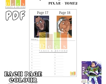 Disney Pixar Tome 2 ColourTracker, Printable Colouring Chart (PDF Pattern)