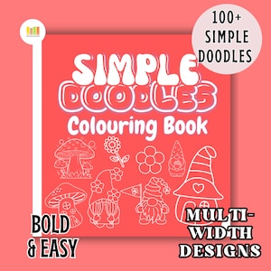 MAD ABOUT GNOMES Colouring Book, Effortless Designs, 100+ Fun, Relaxing Food Doodles And Patterns, Easy & Bold Colouring For All Ages.