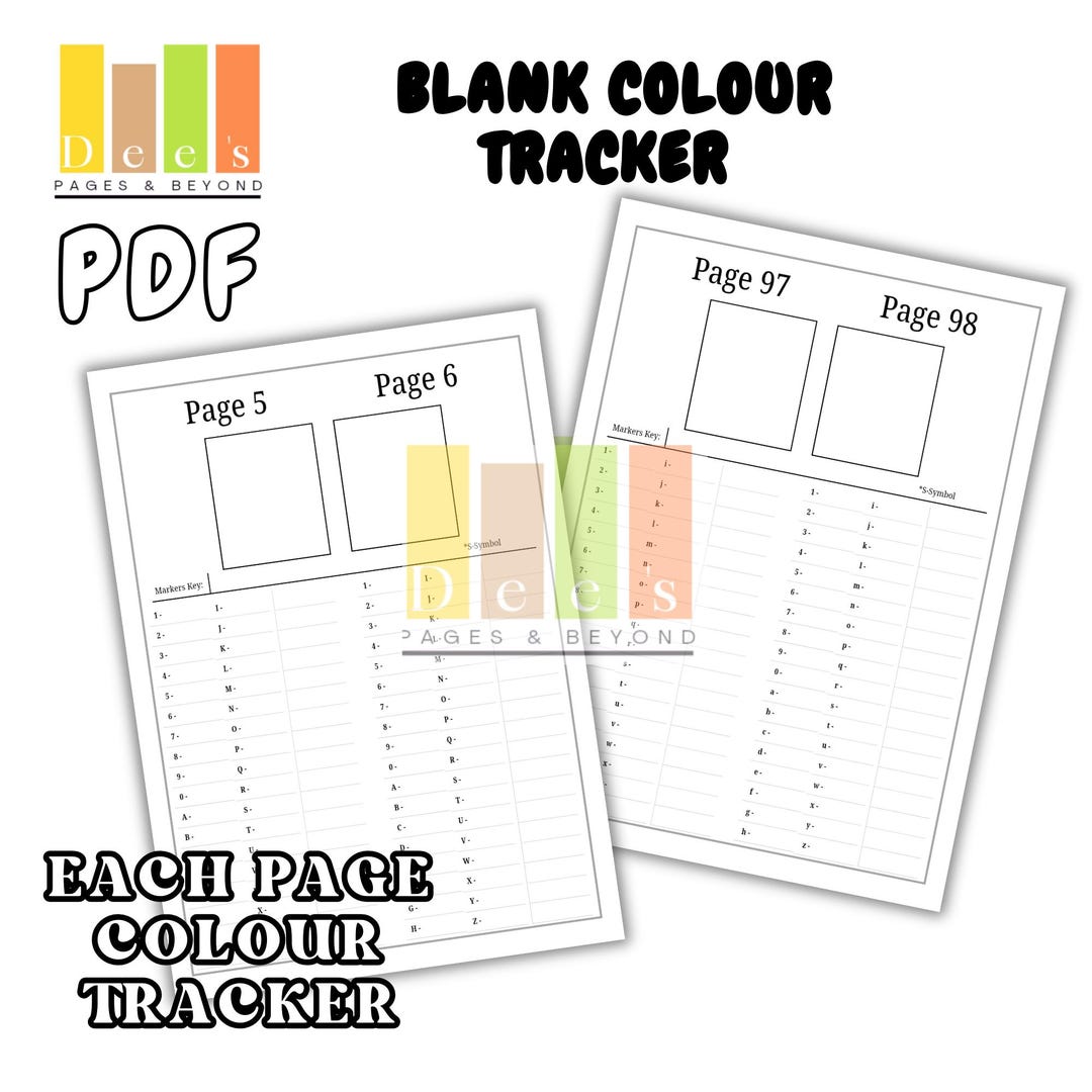 Color Tracking Log Blank Custom Colour Tracker (PDF) - Etsy