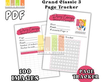 GRAND CLASSICS 3 PAGE Tracker, 100 Images, Printable Colour Tracker, Colour Swatches, Disney Colour By Number, Colour Journal And Organiser