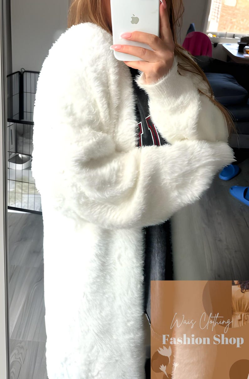 Knitted Fluffy Long Cardigan, Warm Winter/autumn Knitted Fluffy Long