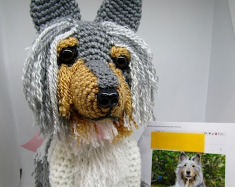 Perro pastor de ganchillo personalizado de Shetland, hecho para parecerse al dueño, perro de peluche, perro de ganchillo, perro personalizado, memorial de mascotas, recuerdo de perro