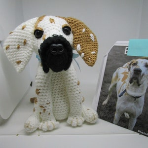 Crochet Great Dane, Caramel and White, Stuffed Dane, Great Dane Dog, Custom Great Dane, Pet Memorial, Dog Memorial, Pet Remembrance, Dane